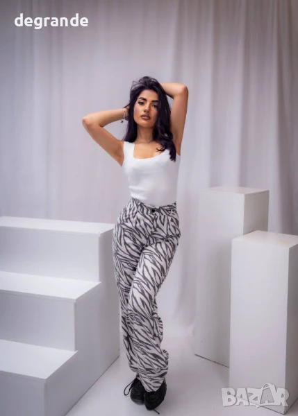 Дамски панталон с висока талия, снимка 1