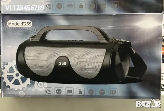 Преносима безжична BT колонка P269 USB/TFT/FM, снимка 1