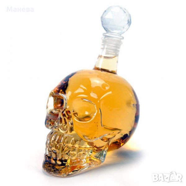 Стъклена бутилка "ЧЕРЕП" 1000мл, снимка 1