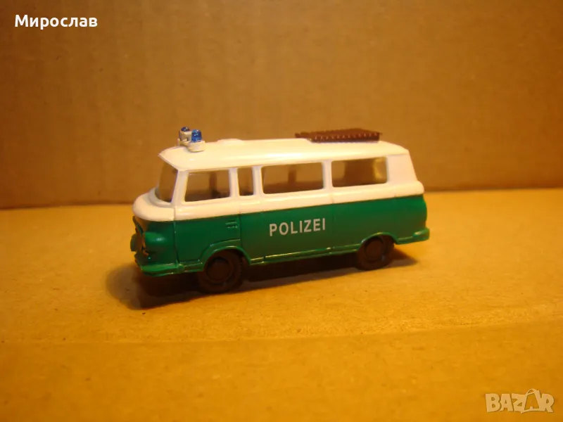 H0 1/87 BARKAS БАРКАС ПОЛИЦИЯ МОДЕЛ КОЛИЧКА ИГРАЧКА, снимка 1