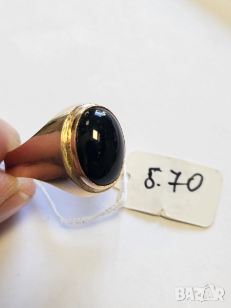 Мъжки пръстен с камък 585/14к 5.70гр, снимка 1