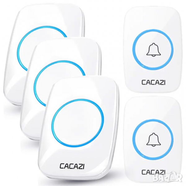 Безжичен водоустойчив звънец / 2 бутона, 3 звънеца, снимка 1