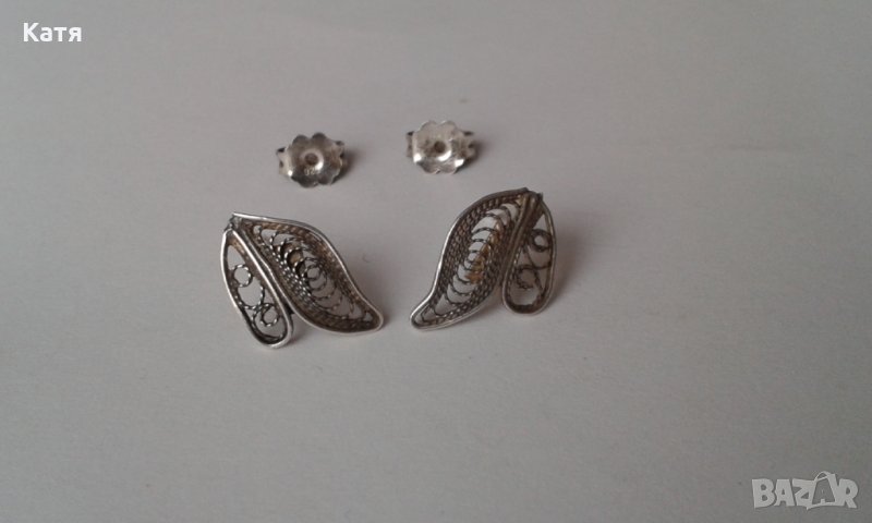 Сребърни обеци, снимка 1