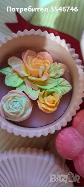 красиви свещници от керамичен гипс и свещи от соев восък. , снимка 1