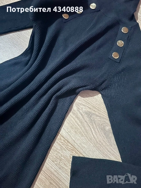 Черна рокля плетиво Zara, снимка 1