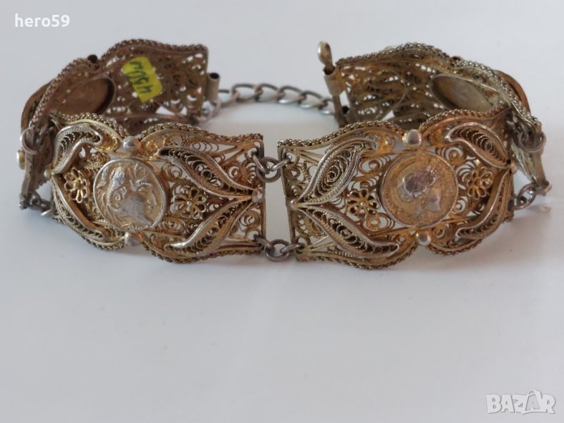 Сребърна филигранна гривна/сребро 925/, снимка 1