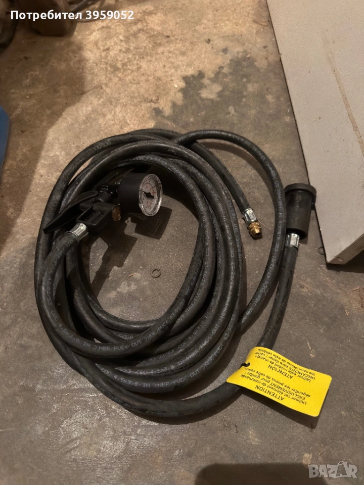 Маркуч за помпане на гуми с манометър  оригинален от  Touareg , същия за Cayenne, снимка 1