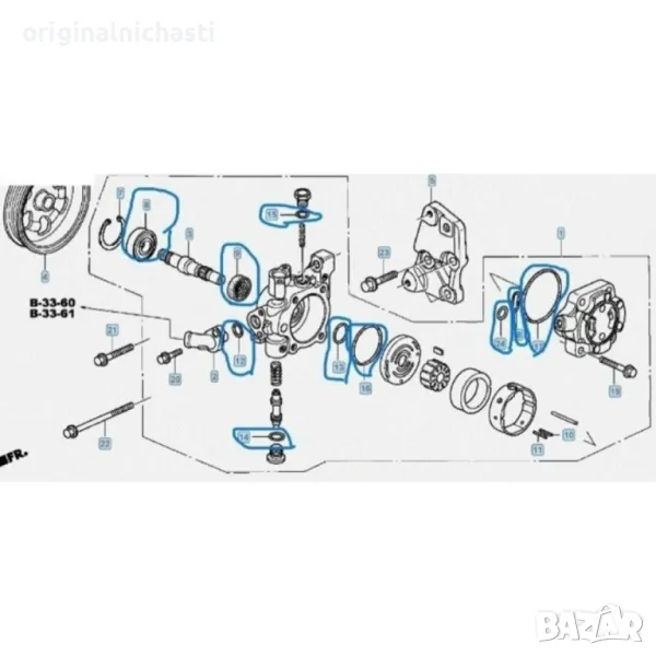 Ремонтен комплект хидравлична помпа за ХОНДА ЦРВ 2 HONDA CR-V 2 56110RMAG01 56110-RMA-G01 OEM HONDA, снимка 1