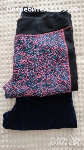 Два еластични клина: тъмносин плюшен - L; пъстър - М, снимка 3 - Клинове - 43745865