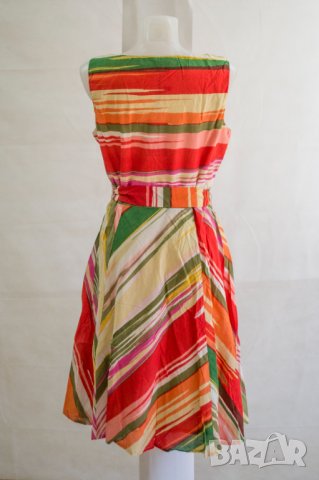 Многоцветна разкроена рокля с коланче Anmol - XL, снимка 2 - Рокли - 42811052