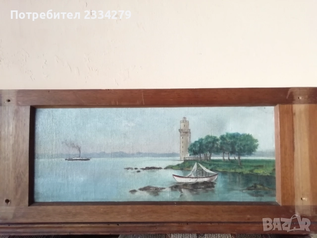 Античен голям триптих, стари рисувани картини на платна. , снимка 3 - Пана - 51802904