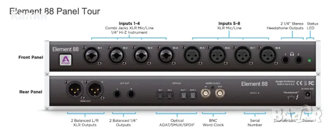 Звукова карта | Аудио карта | Audio interface Apogee Element 88, снимка 1 - Аудиосистеми - 47483128