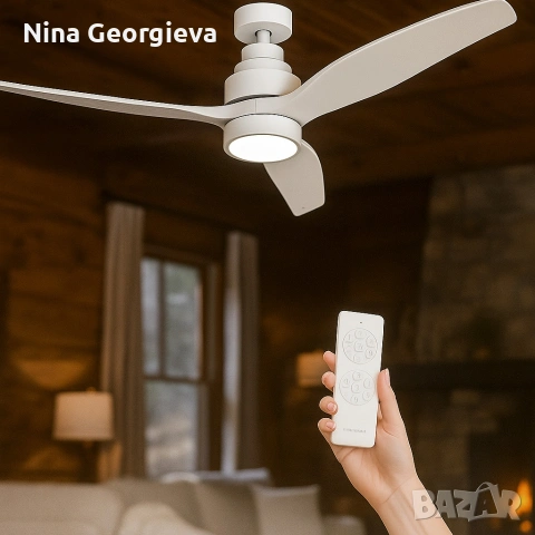 Таванен вентилатор с LED светлина -50% отстъпка - Brizy Bright Ceiling Fan, снимка 2 - Вентилатори - 54289938
