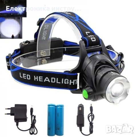 Акумулаторен LED фенер за глава челник, снимка 5 - Къмпинг осветление - 42376471