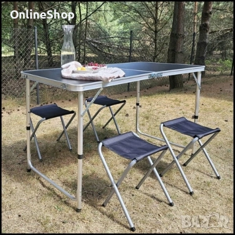 Сгъваема къмпинг маса с 4 стола, снимка 16 - Къмпинг мебели - 53263603