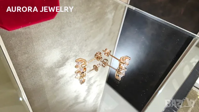 CARTIER C de Cartier Rose Gold Stud Diamond Дамски Обеци, снимка 8 - Обеци - 56111864