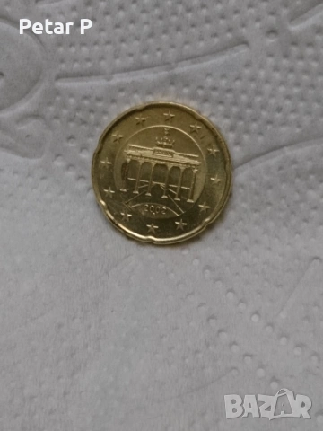 Монета 20 eurocent Germany 2002 A рядка, снимка 4 - Нумизматика и бонистика - 53966215