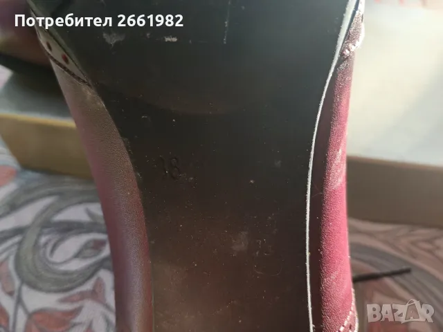 Червени есенни обувки с връзки , снимка 3 - Дамски обувки на ток - 47387828