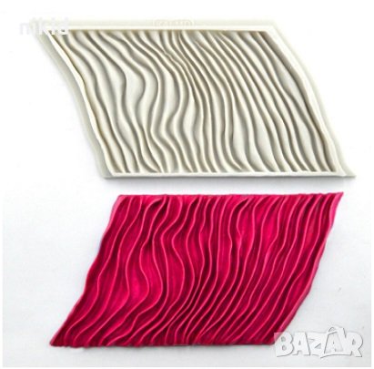 Плисе Гънки Имитация плат намачкан силиконов молд форма фондан шоколад 