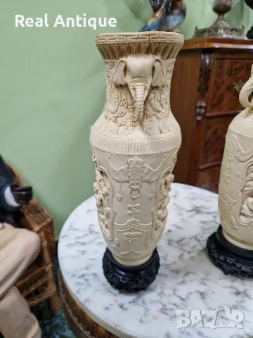 Чифт страхотни антикварни колекционерски китайски вази , снимка 6 - Антикварни и старинни предмети - 49465118