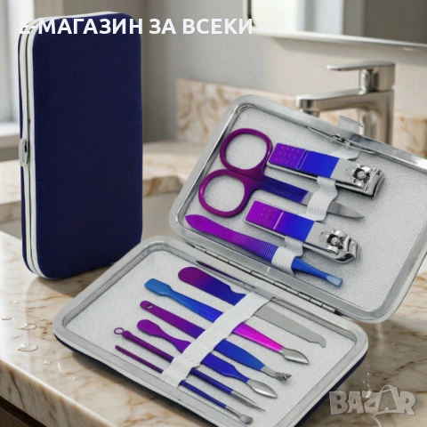 Комплект за маникюр от 10 части в елегантен матов калъф, снимка 5 - Продукти за маникюр - 53935588