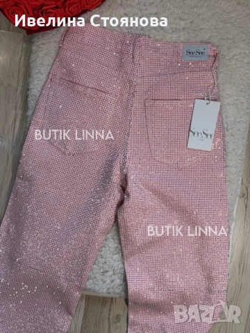 Дънки камъни розови, снимка 5 - Дънки - 54013072