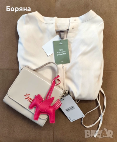 H&M нова с етикет лятна рокля-риза в цвят крем, снимка 3 - Рокли - 54079887