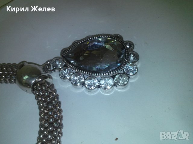 ПОСРЕБРЕНО ПРЕКРАСНО КОЛИЕ с МЕДАЛЬОН КРИСТАЛЕН ФАСЕТ ПЕНДАНТ и ЦИРКОНИ 63351, снимка 9 - Колиета, медальони, синджири - 29767363