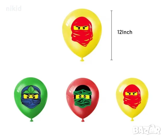 5 бр Лего Нинджаго Ninjago латекс балон балони парти рожден ден, снимка 3 - Други - 23816521