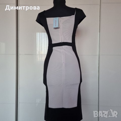 Рокля в черно и бяло по тялото Maiocci, снимка 4 - Рокли - 35185149