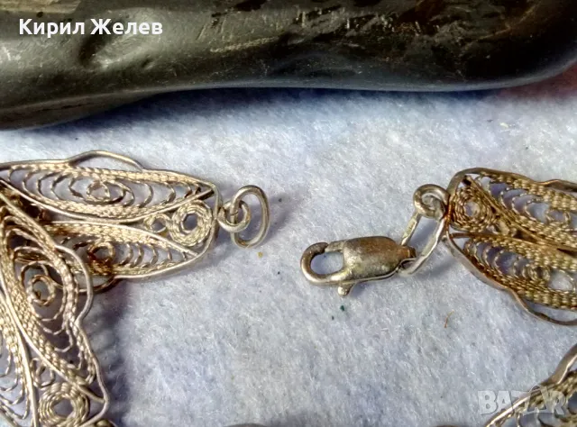 СТАРА НЕЖНА ФИЛИГРАННА СРЕБЪРНА ГРИВНА СРЕБРО ВИСОКА ПРОБА МАЙСТОРСКА РЪЧНА РЕТРО АРТ РАБОТА 44188, снимка 10 - Антикварни и старинни предмети - 48476612