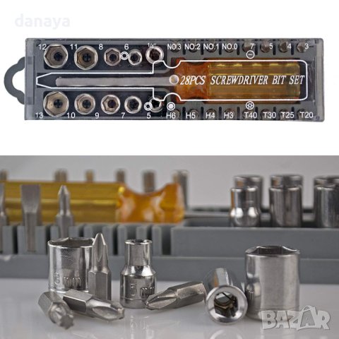863 Комплект отвертка с вложки, битове, шестограми и звезди, снимка 4 - Отвертки - 40735671