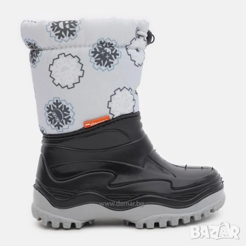 39,90лв „DEMAR“: Нови детски боти/апрески с Топла подплата. Размери 24-35. СИВ СНЕЖИНКИ