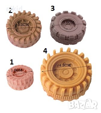 4 размера гума за автомобил автомобилна силиконов молд форма за торта украса фондан, снимка 2 - Форми - 38375850