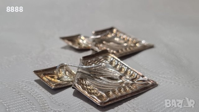 Сребърни обеци 925 проба , снимка 5 - Обеци - 44280313