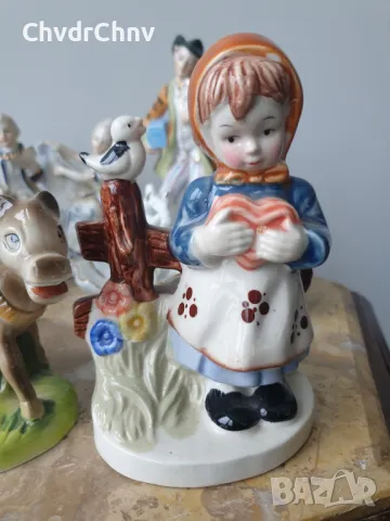 8бр малки порцеланови фигури/деца-музиканти-бебета-птица/статуетки 8-17см, снимка 3 - Статуетки - 50289596