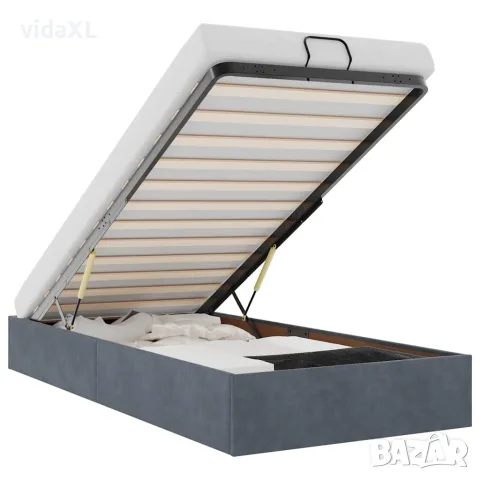 vidaXL Османска рамка за легло без матрак, тъмносива, 90x200см, кадифе