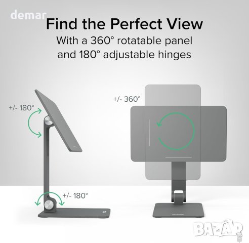 Plugable стойка за таблет, съвместима с iPad Pro 11”, iPad Air 10.9”, снимка 4 - Таблети - 44478285