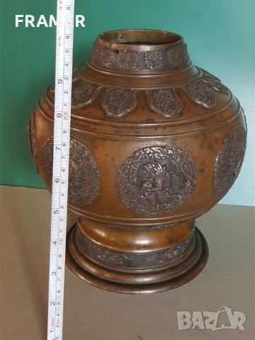200 годишна - 18ти век колекционерска Китайска бронзова ваза, снимка 14 - Вази - 31457971