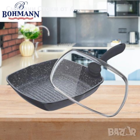 Тиган грил с капак Bohmann BH 1002-24MRB, снимка 2 - Съдове за готвене - 44174002