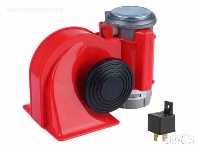 3000053043 Тромба Звуков сигнал 12V Nautilus, червен с компресор 58103, #1000053043, снимка 1