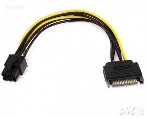 Нов кабел SATA Power 15pin to PCI Express 6pin, 0.2 метра , снимка 2 - Кабели и адаптери - 30741587