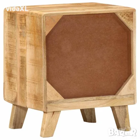 vidaXL Нощно шкафче 40x32x46 cm Масивна дървесина Грубо манго, снимка 3 - Шкафове - 56147499