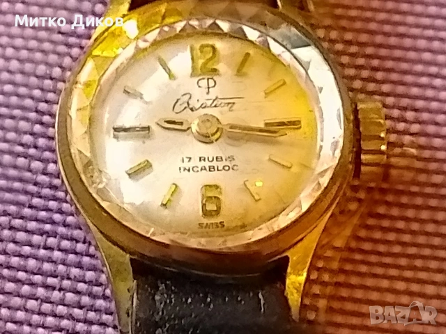 Марков дамски швейцарски часовник работещ винтидж 60 г.Creation 17 rubis incabloc plaque G10, снимка 7 - Дамски - 53961552