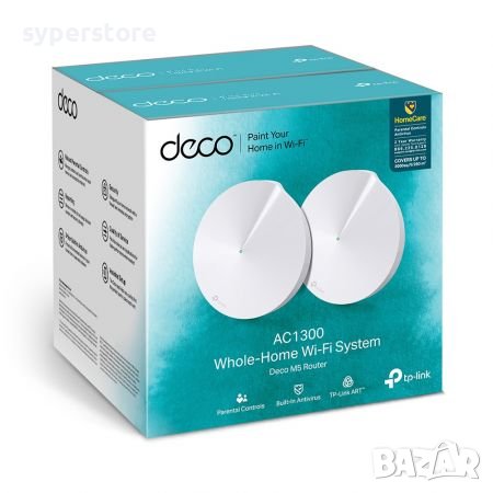 Удължител на интернет обхват TP-Link Deco M5 AC1300 2-pack Mesh Wi-Fi система за дома и офиса, снимка 4 - Рутери - 38402866
