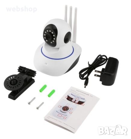 Безжична камера с Wifi и аларма 720P HD IP мрежова камера 360 градуса сигурност за бебе/дом.любимец, снимка 4 - IP камери - 33758123