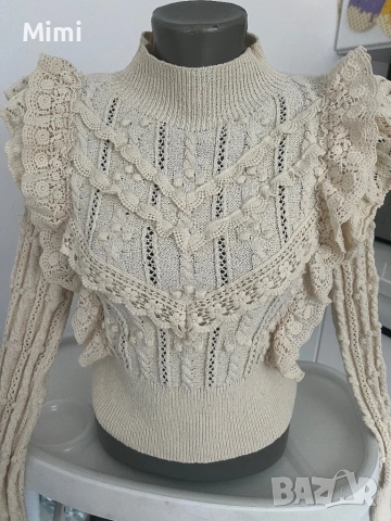 Zara плетена бруза,поло  , снимка 2 - Блузи с дълъг ръкав и пуловери - 51798640
