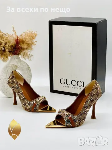 Gucci Елегантни Дамски Обувки С Кристали На Висок Ток Гучи - Различни Цветове Код SEM-483, снимка 4 - Дамски обувки на ток - 55872712