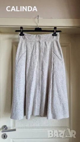 Zara разкроена пола кремав цвят, снимка 2 - Поли - 47752073