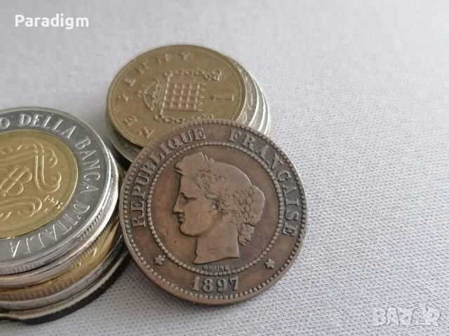 Монета - Франция - 5 сентима | 1897г., снимка 2 - Нумизматика и бонистика - 39391012